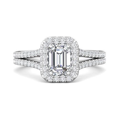 FlyerFit&reg; 14K White Gold Split Shank Engagement Ring