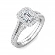 FlyerFit® Platinum Split Shank Engagement Ring