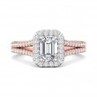 FlyerFit® 14K Pink Gold Shank And White Gold Top Split Shank Engagement Ring