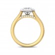 FlyerFit® 18K Yellow Gold Shank And White Gold Top Split Shank Engagement Ring