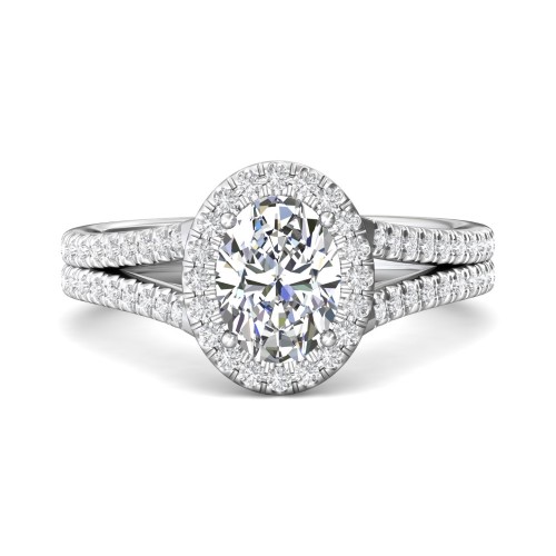 FlyerFit&reg; Platinum Split Shank Engagement Ring