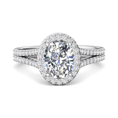 FlyerFit&reg; Platinum Split Shank Engagement Ring