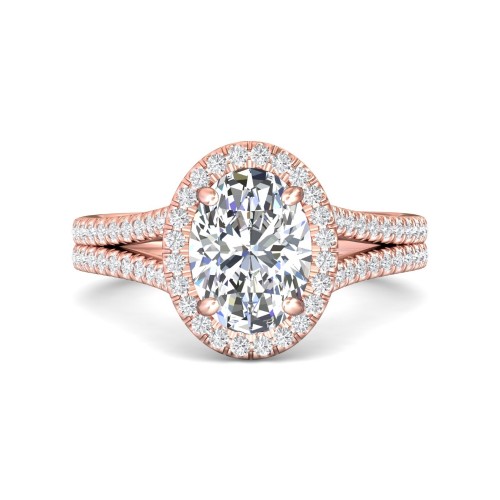 FlyerFit&reg; 14K Pink Gold Split Shank Engagement Ring