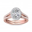 FlyerFit® 18K Pink Gold Shank And White Gold Top Split Shank Engagement Ring