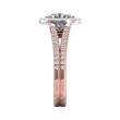 FlyerFit® 18K Pink Gold Shank And White Gold Top Split Shank Engagement Ring