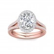 FlyerFit® 14K Pink Gold Shank And White Gold Top Split Shank Engagement Ring