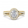 FlyerFit® 18K Yellow Gold Split Shank Engagement Ring