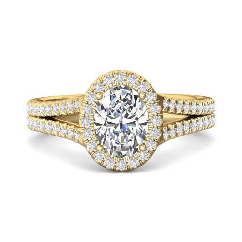 FlyerFit&reg; 18K Yellow Gold Split Shank Engagement Ring