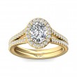 FlyerFit® 18K Yellow Gold Split Shank Engagement Ring