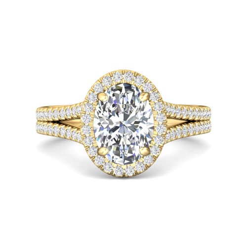 FlyerFit&reg; 18K Yellow Gold Split Shank Engagement Ring