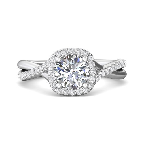 FlyerFit&reg; Platinum Split Shank Engagement Ring