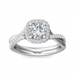 FlyerFit® 14K White Gold Split Shank Engagement Ring