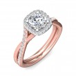 FlyerFit® 14K Pink Gold Shank And White Gold Top Split Shank Engagement Ring