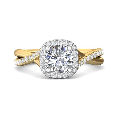 FlyerFit&reg; 14K Yellow and 14K White Gold Split Shank Engagement Ring