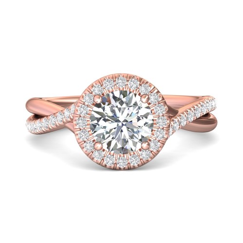 FlyerFit&reg; 18K Pink Gold Split Shank Engagement Ring