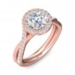 FlyerFit® 18K Pink Gold Split Shank Engagement Ring