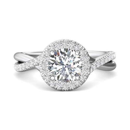 FlyerFit&reg; Platinum Split Shank Engagement Ring