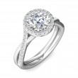 FlyerFit® Platinum Split Shank Engagement Ring