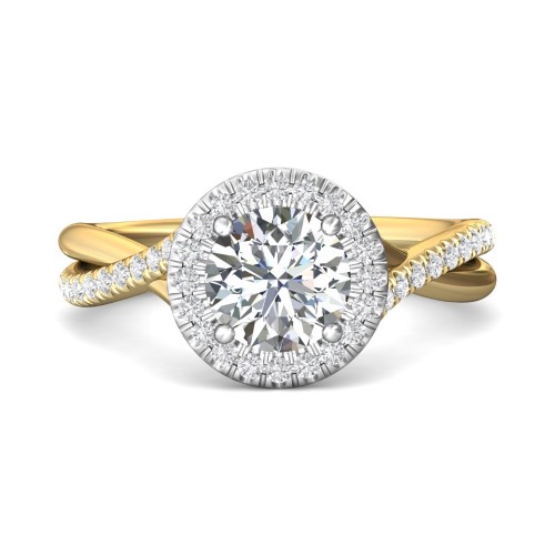 FlyerFit&reg; 14K Yellow and 14K White Gold Split Shank Engagement Ring