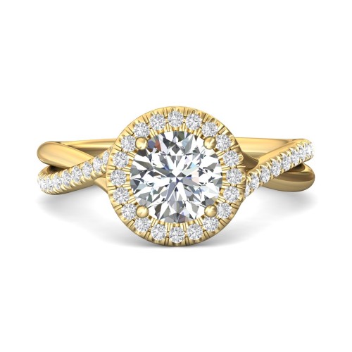 FlyerFit&reg; 14K Yellow Gold Split Shank Engagement Ring