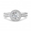 FlyerFit® 14K White Gold Micropave Halo Engagement Ring