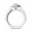 FlyerFit® 14K White Gold Micropave Halo Engagement Ring