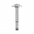 FlyerFit® 14K White Gold Micropave Halo Engagement Ring