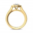 FlyerFit® 18K Yellow Gold Micropave Halo Engagement Ring