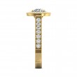 FlyerFit® 18K Yellow Gold Micropave Halo Engagement Ring