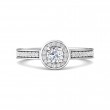 FlyerFit® 14K White Gold Micropave Halo Engagement Ring
