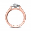 FlyerFit® 18K Pink Gold Shank And White Gold Top Micropave Halo Engagement Ring