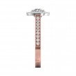 FlyerFit® 18K Pink Gold Shank And White Gold Top Micropave Halo Engagement Ring