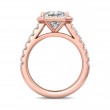 FlyerFit® 18K Pink Gold Micropave Halo Engagement Ring