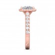 FlyerFit® 18K Pink Gold Micropave Halo Engagement Ring