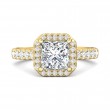 FlyerFit® 14K Yellow Gold Micropave Halo Engagement Ring
