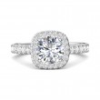 FlyerFit® 18K White Gold Micropave Halo Engagement Ring