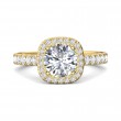 FlyerFit® 14K Yellow Gold Micropave Halo Engagement Ring
