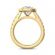 FlyerFit® 14K Yellow Gold Micropave Halo Engagement Ring