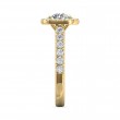 FlyerFit® 14K Yellow Gold Micropave Halo Engagement Ring