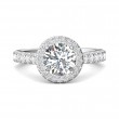 FlyerFit® Platinum Micropave Halo Engagement Ring