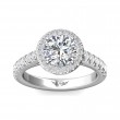 FlyerFit® Platinum Micropave Halo Engagement Ring