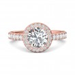 FlyerFit® 18K Pink Gold Micropave Halo Engagement Ring