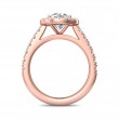 FlyerFit® 18K Pink Gold Micropave Halo Engagement Ring