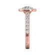 FlyerFit® 18K Pink Gold Micropave Halo Engagement Ring