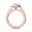 FlyerFit® 18K Pink Gold Shank And White Gold Top Micropave Halo Engagement Ring