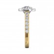 FlyerFit® 18K Yellow Gold Shank And White Gold Top Micropave Halo Engagement Ring