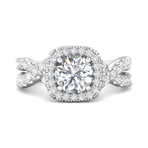 FlyerFit&reg; 18K White Gold Split Shank Engagement Ring