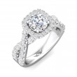 FlyerFit® 14K White Gold Split Shank Engagement Ring