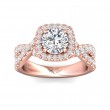 FlyerFit® 18K Pink Gold Split Shank Engagement Ring