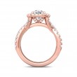 FlyerFit® 18K Pink Gold Split Shank Engagement Ring
